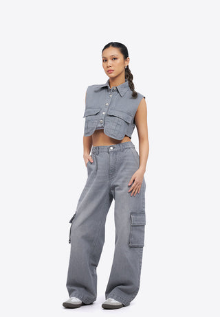 Multiple Pocket Denim Pants