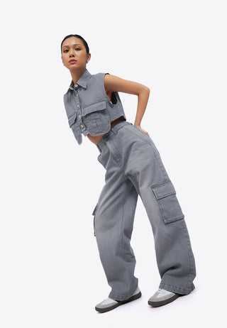 Multiple Pocket Denim Pants