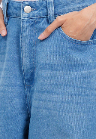 Mid Rise Barrel Denim Pants