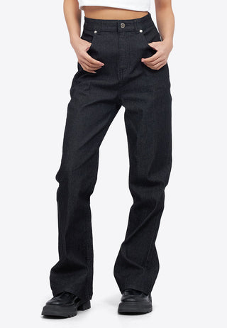 Regular Fit Flared Denim Pants