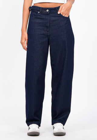 Skater Denim Pants with Side Buckle