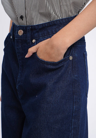 Regular Fit Wide Leg Denim Pants