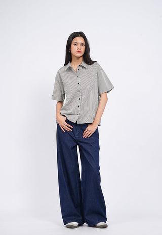 Regular Fit Wide Leg Denim Pants