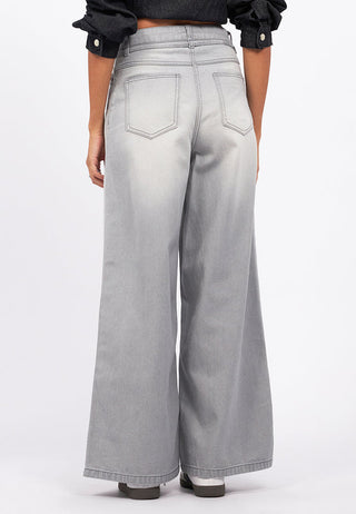 Belted Wide Leg Denim Pants