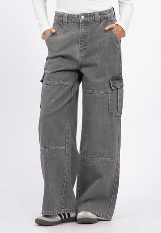 Straight Fit Cargo Denim Pants