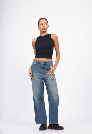 Regular Fit Straight Leg Denim Pants