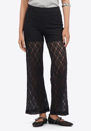 Regular Fit Lace Flare Pants