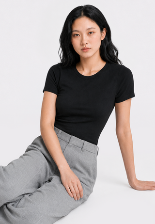 Semi Wool Barrel Long Pants