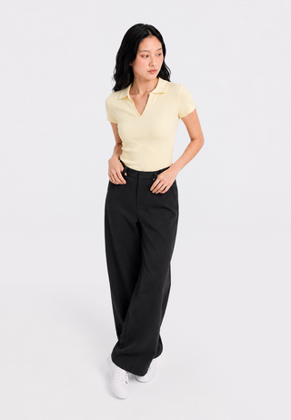 Semi Wool Barrel Long Pants