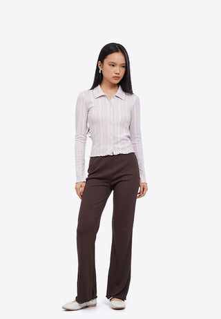 High Waist Ribbed Pants