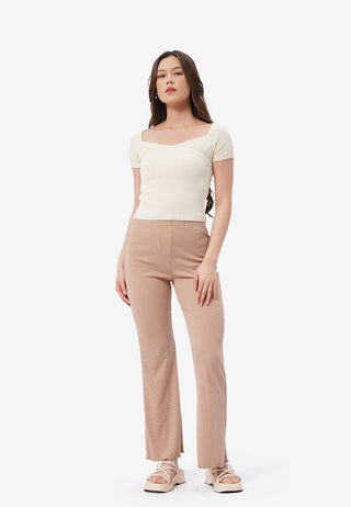 High Waist Ribbed Pants