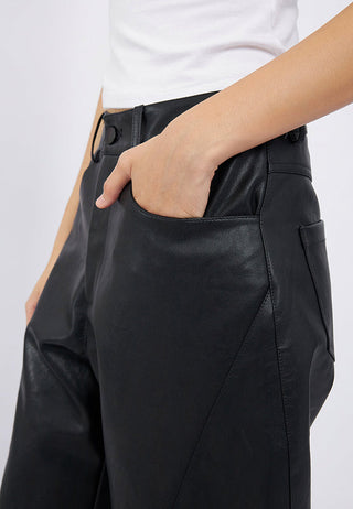 Leather Barrel Pants