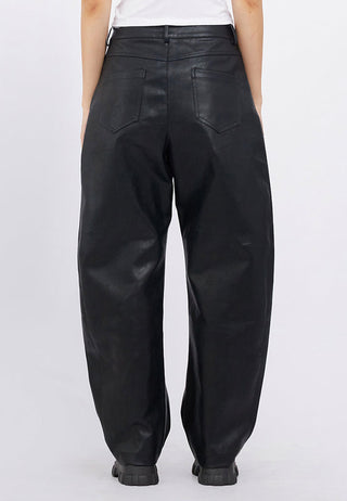 Leather Barrel Pants