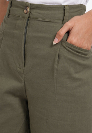 Pleated Straight Trousers