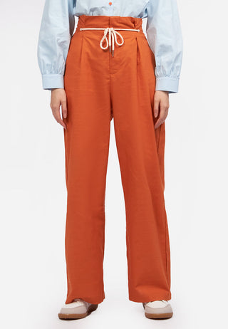 Wide Leg Pants with Belt Rope