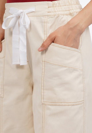 Wide Leg Pants with Stitch Details