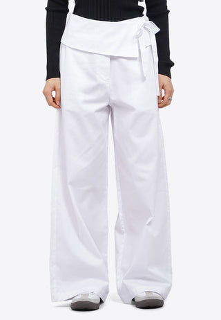 Fold Over Long Pants with Tie