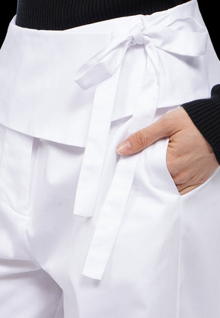 Fold Over Long Pants with Tie