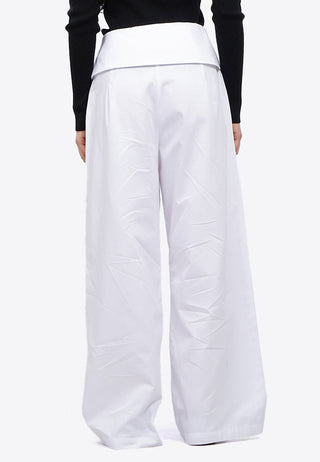 Fold Over Long Pants with Tie