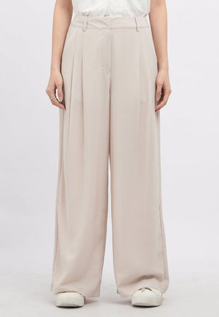 Regular Fit Double Pleated Long Pants