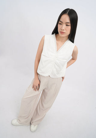 Regular Fit Double Pleated Long Pants