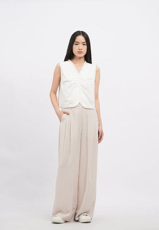 Regular Fit Double Pleated Long Pants