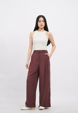Regular Fit Double Pleated Long Pants