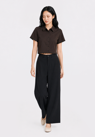 High Waist Straight Long Pants