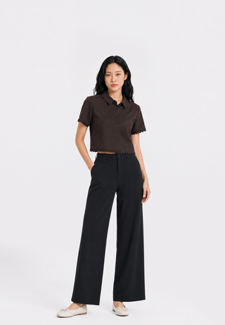 High Waist Straight Long Pants