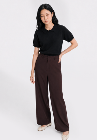 High Waist Straight Long Pants