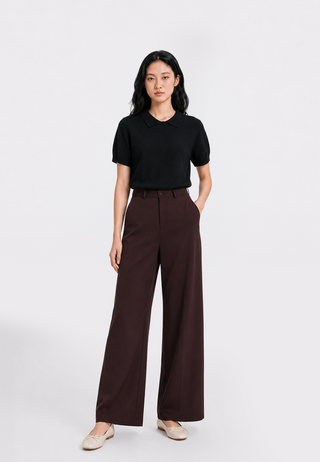 High Waist Straight Long Pants