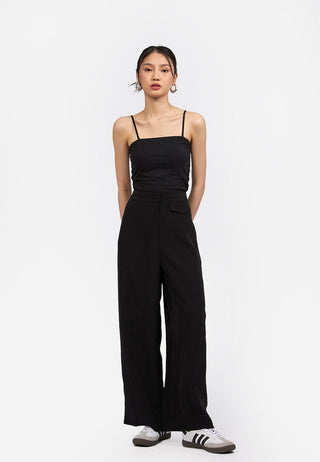 Wide Leg Pants with Front Flap Pocket