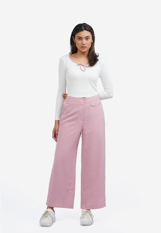 Wide Leg Pants with Front Flap Pocket