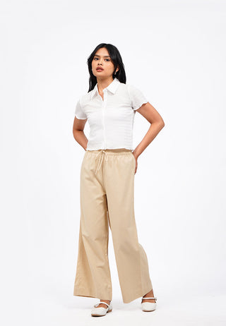 Wide Leg Pants with Elastic Waist