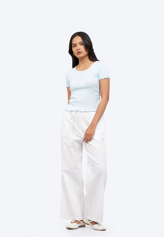 Regular Fit Wide Leg Rustic Pants