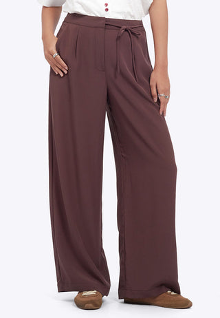 Belted Wide Leg Flowy Pants