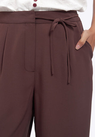 Belted Wide Leg Flowy Pants