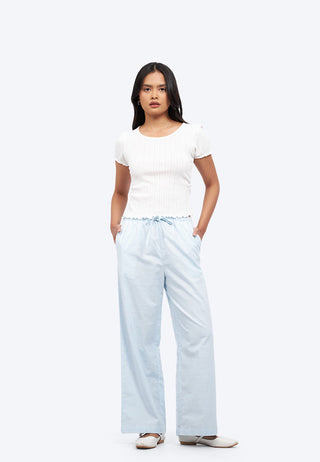 Regular Fit Wide Leg Rustic Pants