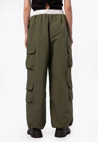 Contrast Waistband Cargo Pants