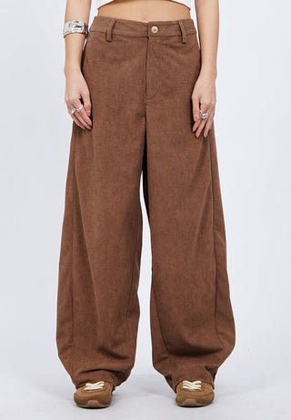 Barrel Leg Corduroy Pants