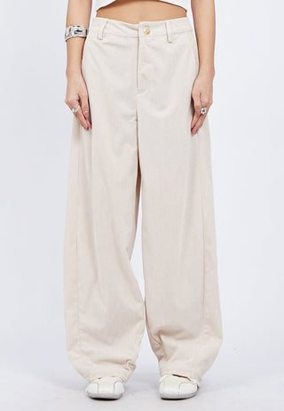 Barrel Leg Corduroy Pants