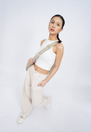 Barrel Leg Corduroy Pants