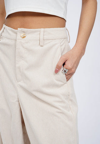 Barrel Leg Corduroy Pants