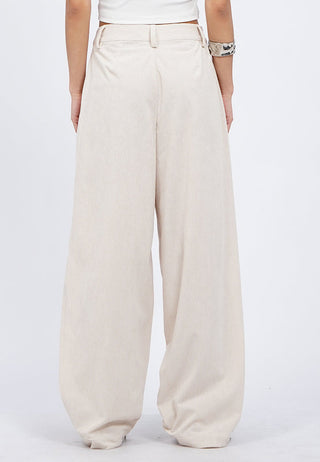 Barrel Leg Corduroy Pants