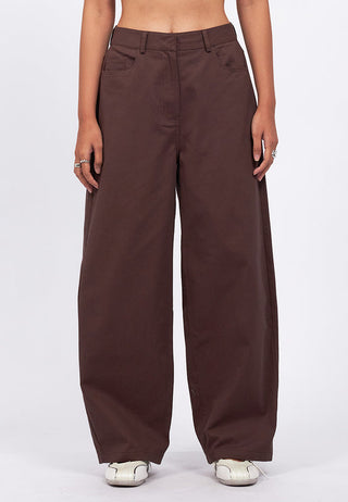 Barrel Leg Twill Pants