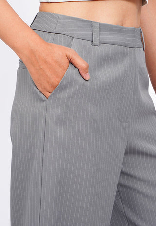 Wide Leg Stripes Roll Up Pants