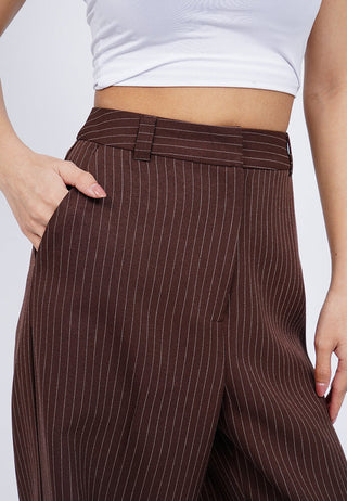 Wide Leg Roll Up Stripes Pants