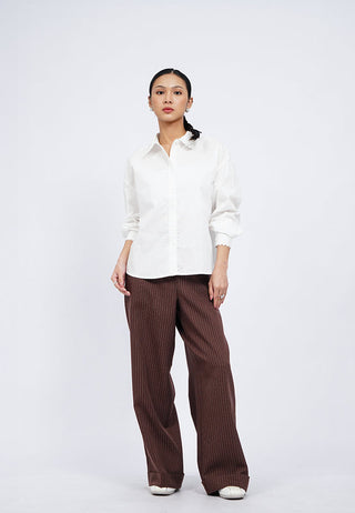 Wide Leg Roll Up Stripes Pants