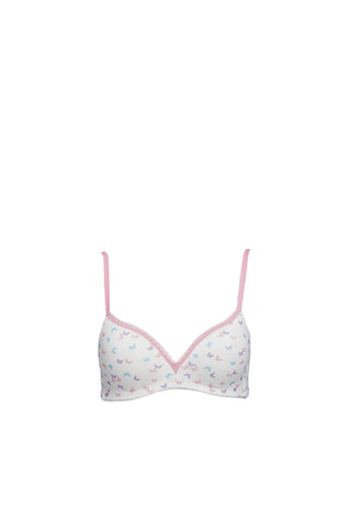 Pink Printed Non-Wire Bra