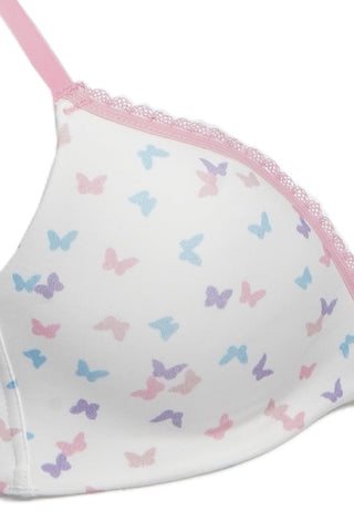 Pink Printed Non-Wire Bra